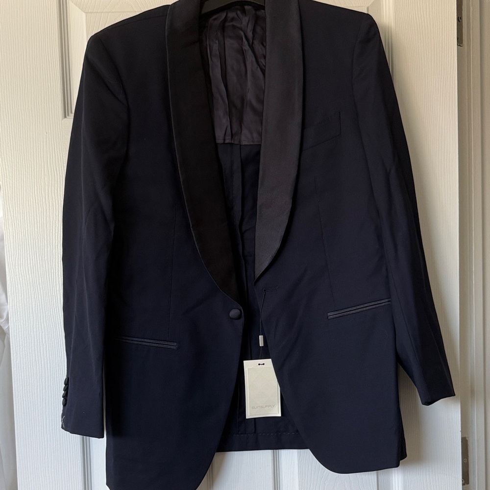 Suit Supply Elegant Blue Black Tuxedo